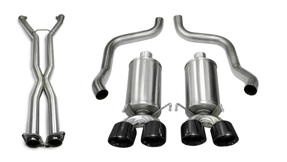 2.5in. Cat-Back Dual Rear Exit With Twin 3.5in. Black PVD Pro-Series Tips