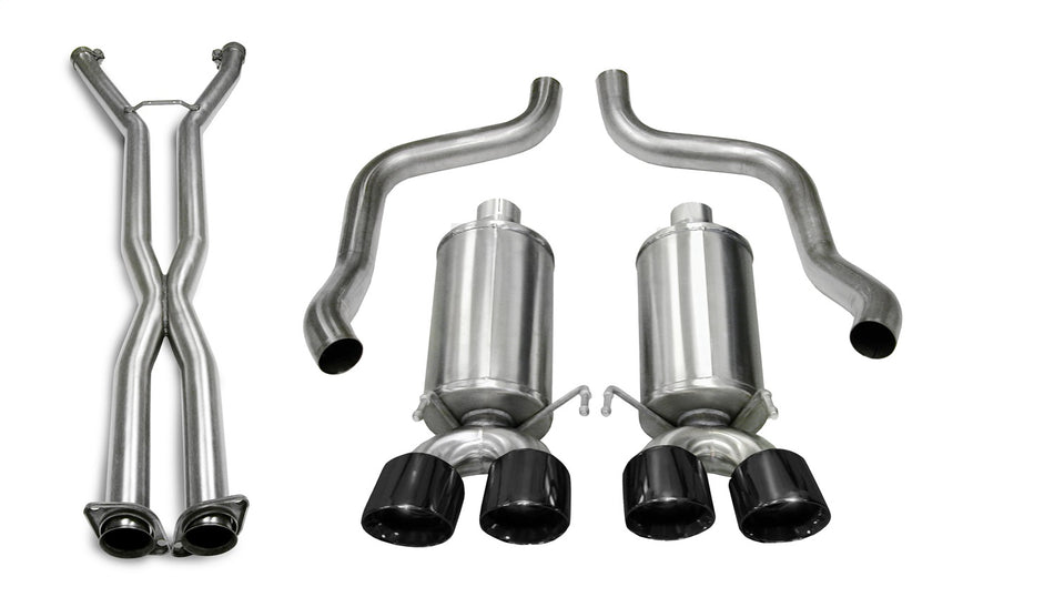 2.5in. Cat-Back Dual Rear Exit With Twin 3.5in. Black PVD Pro-Series Tips