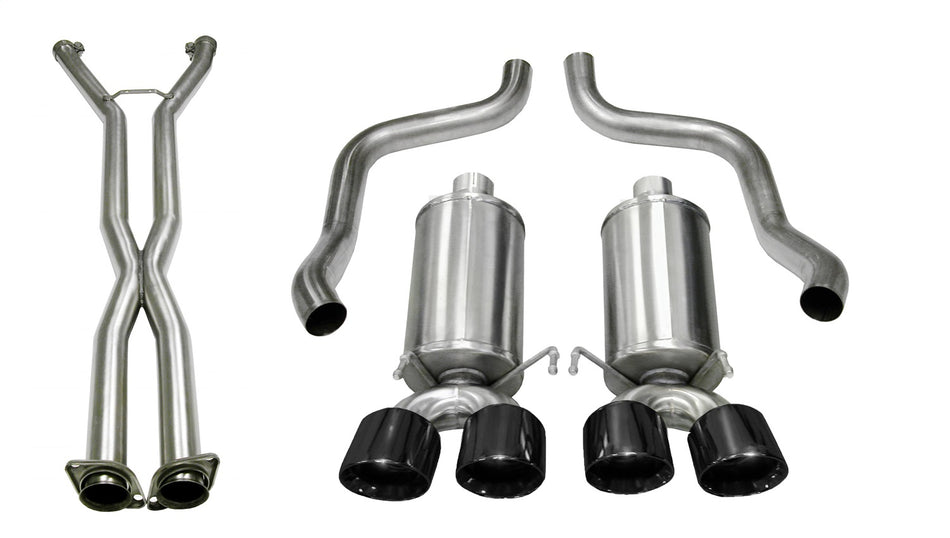 2.5in. Cat-Back Dual Rear Exit With Twin 3.5in. Black PVD Pro-Series Tips