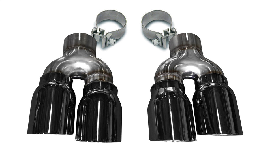 Twin 4.0in. Black PVD Pro-Series Tip Kit (Clamps Included)