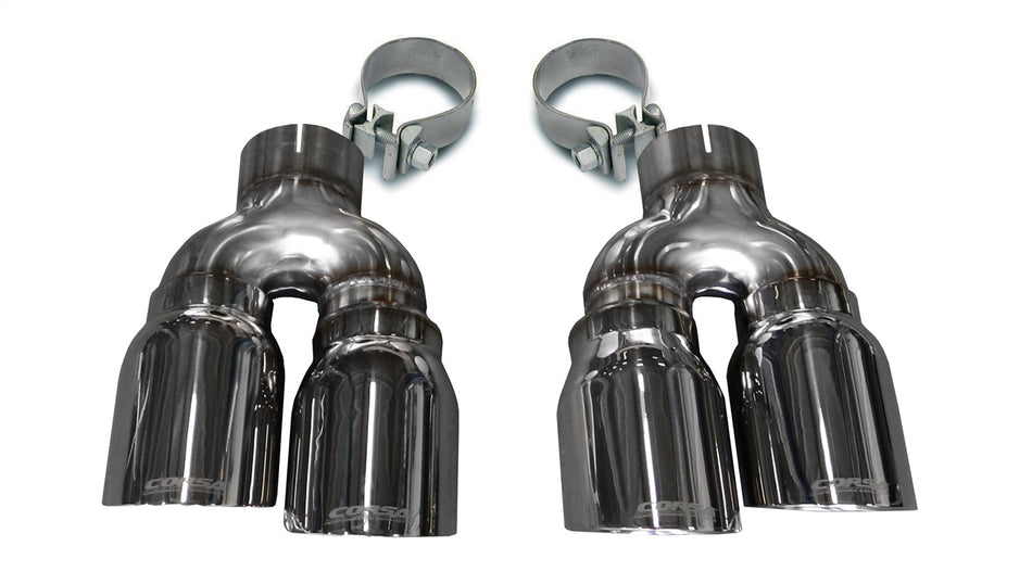 Twin 4.0in. Polished Pro-Series Tip Kit (Clamps Included)