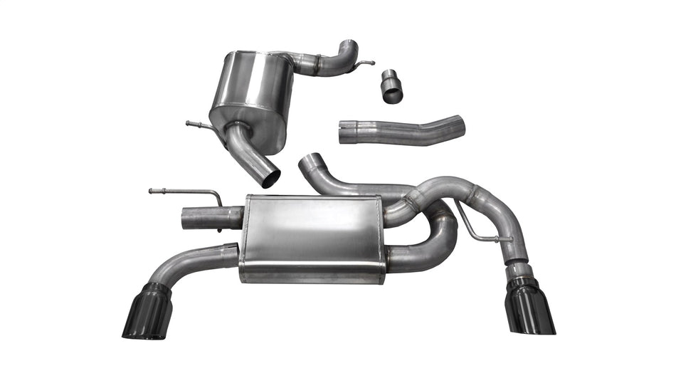 3.0in. Cat-Back Dual Rear Exit With Single 4.0in. Black PVD Pro-Series Tips