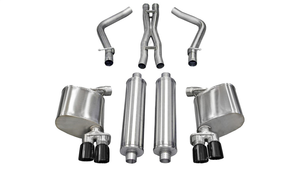 2.5in. Cat-Back Dual Rear Exit With Twin 3.0in. Black PVD Pro-Series Tips