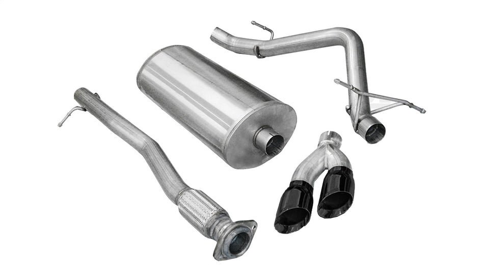 3.0in. Cat-Back Single Side Exit With Twin 4.0in. Black PVD Pro-Series Tips