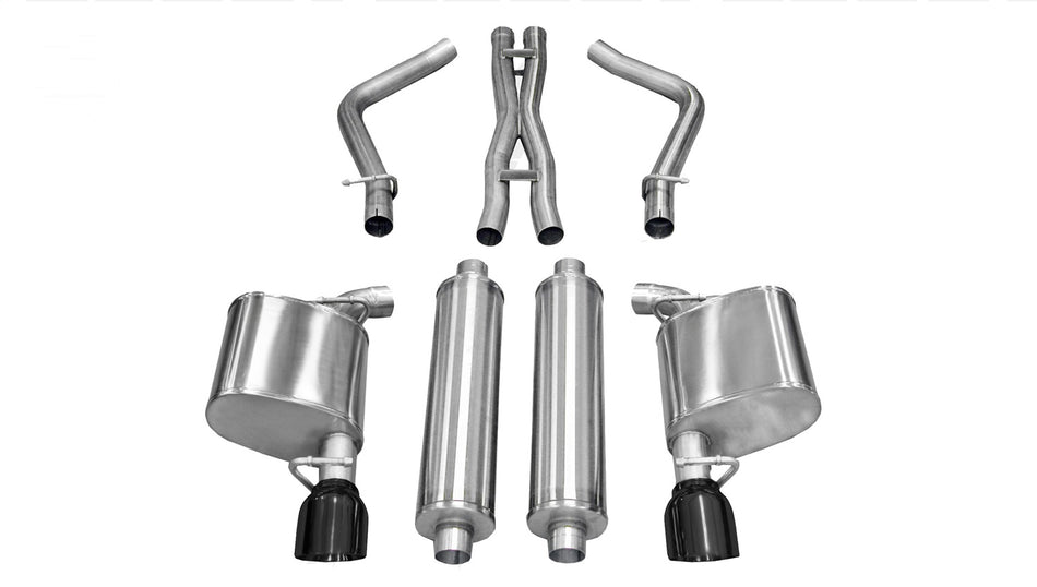 2.5in. Cat-Back Dual Rear Exit With Single 4.5in. Black PVD Pro-Series Tips