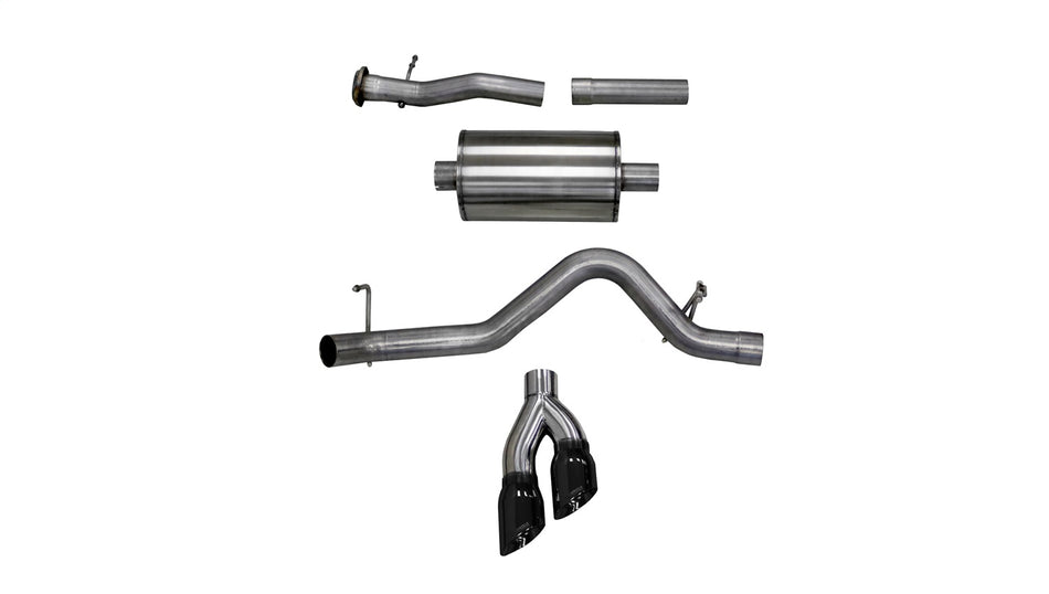 3.0in. Cat-Back Single Side Exit With Twin 4.0in. Black PVD Pro-Series Tips