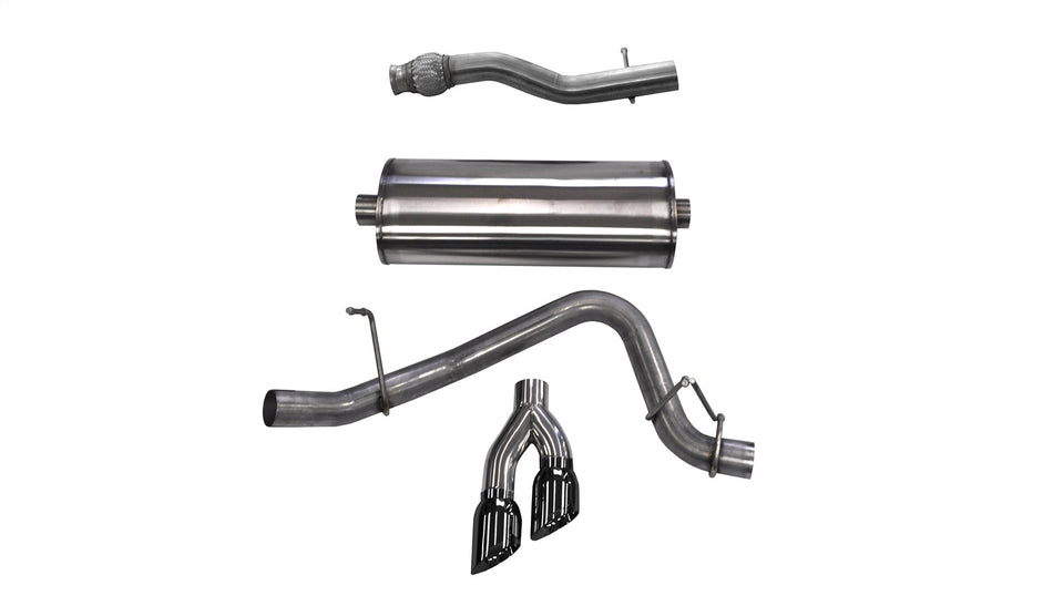 3.0in. Cat-Back Single Side Exit With Twin 4.0in. Black PVD Pro-Series Tips