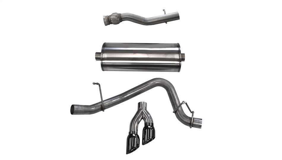 3.0in. Cat-Back Single Side Exit With Twin 4.0in. Black PVD Pro-Series Tips