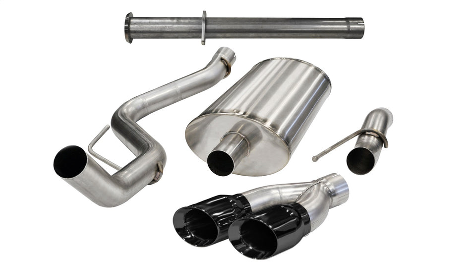 3.0in. Cat-Back+Res Delete Single Side Exit With Twin 4.0in. Black PVD Pro-Serie
