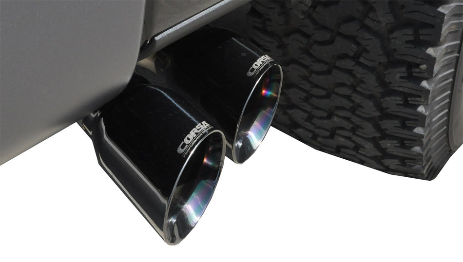 3.0in. Cat-Back+Res Delete Single Side Exit With Twin 4.0in. Black PVD Pro-Serie