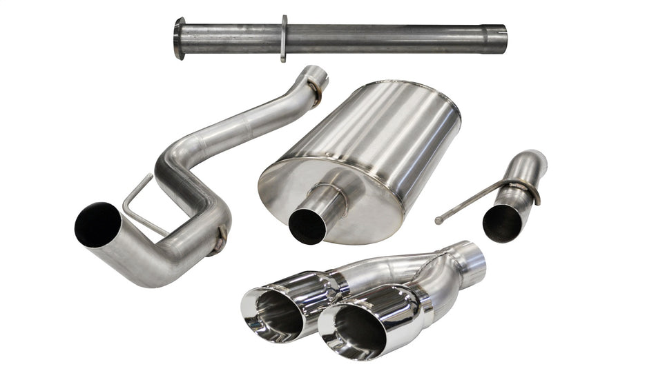 3.0in. Cat-Back+Res Delete Single Side Exit With Twin 4.0in. Polished Pro-Series