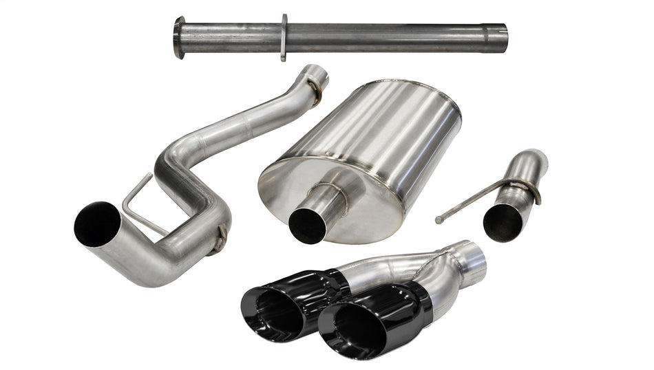 3.0in. Cat-Back+Res Delete Single Side Exit With Twin 4.0in. Black PVD Pro-Serie