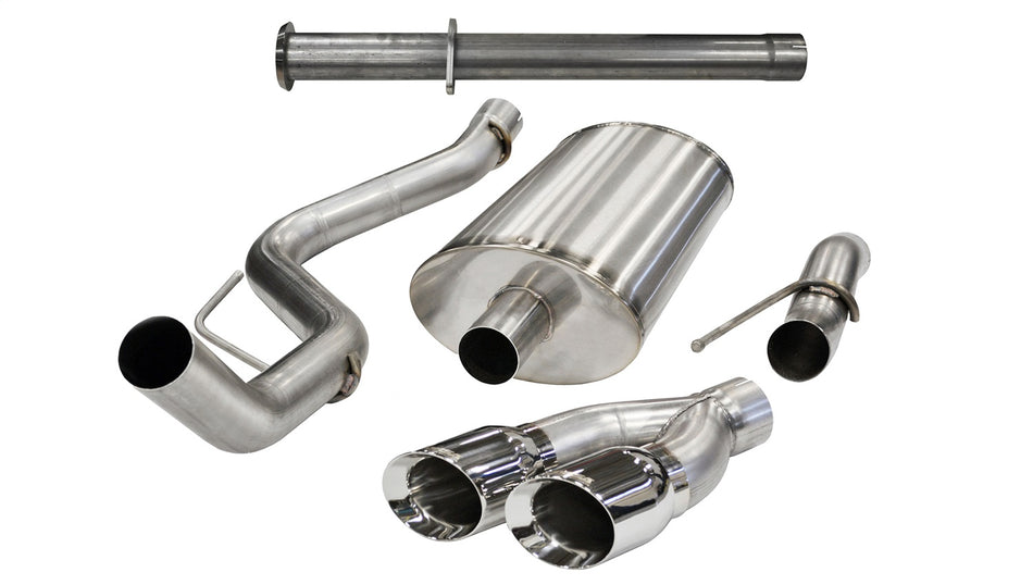 3.0in. Cat-Back+Res Delete Single Side Exit With Twin 4.0in. Polished Pro-Series