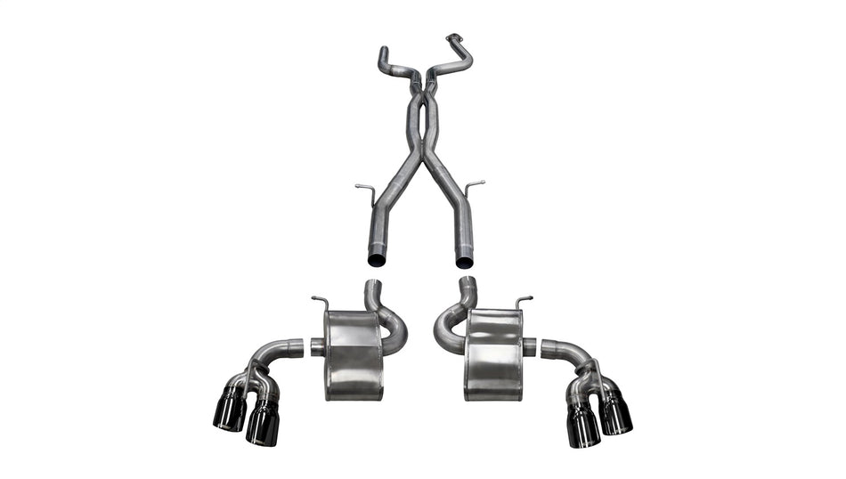 3.0in. Cat-Back Dual Rear Exit With Twin 4.0in. Black PVD Pro-Series Tips