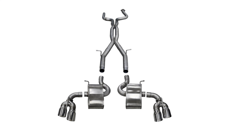 3.0in. Cat-Back Dual Rear Exit With Twin 4.0in. Polished Pro-Series Tips