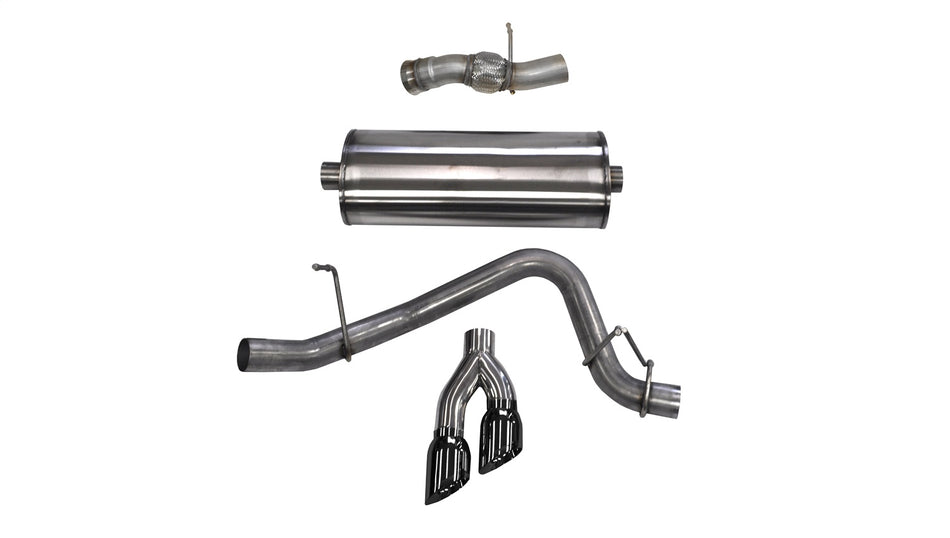 3.0in. Cat-Back Single Side Exit With Twin 4.0in. Black PVD Pro-Series Tips