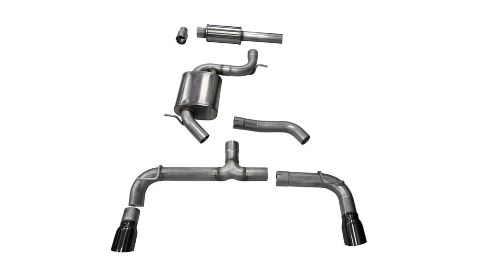 3.0in. Cat-Back Dual Rear Exit With Single 4.0in. Black PVD Pro-Series Tips