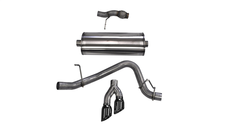3.0in. Cat-Back Single Side Exit With Twin 4.0in. Black PVD Pro-Series Tips