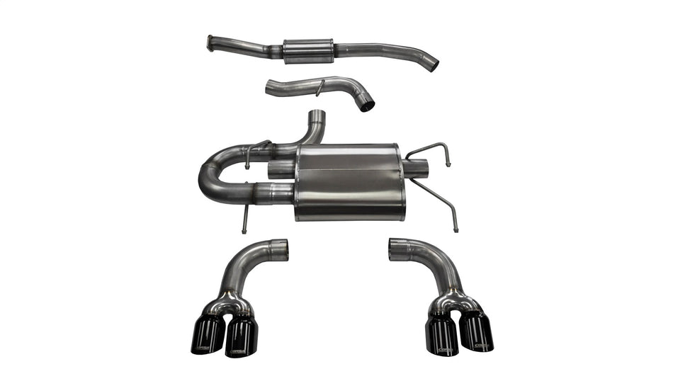 3.0in. Cat-Back Dual Rear Exit With Twin 3.5in. Black PVD Pro-Series Tips