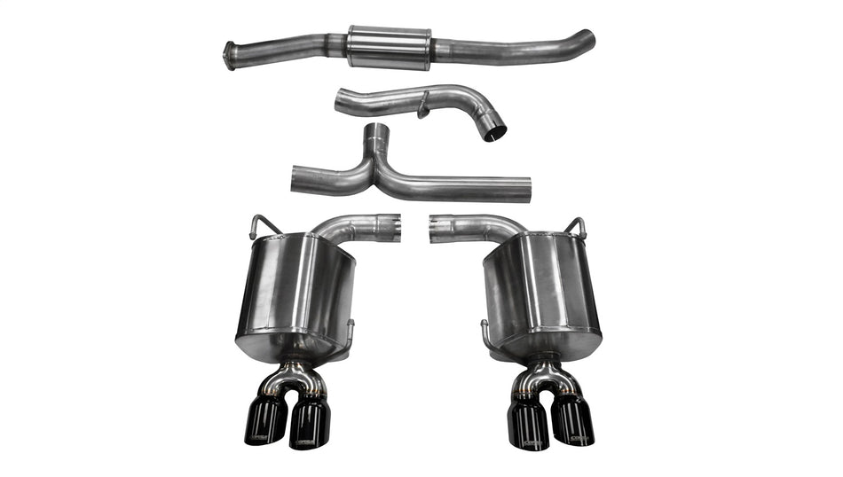3.0in. Cat-Back Dual Rear Exit With Twin 3.5in. Black PVD Pro-Series Tips