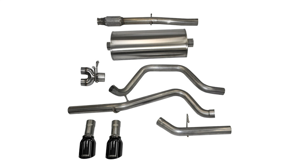 3.0in. Cat-Back Dual Rear Exit With Single 4.0in. Black PVD Pro-Series Tips