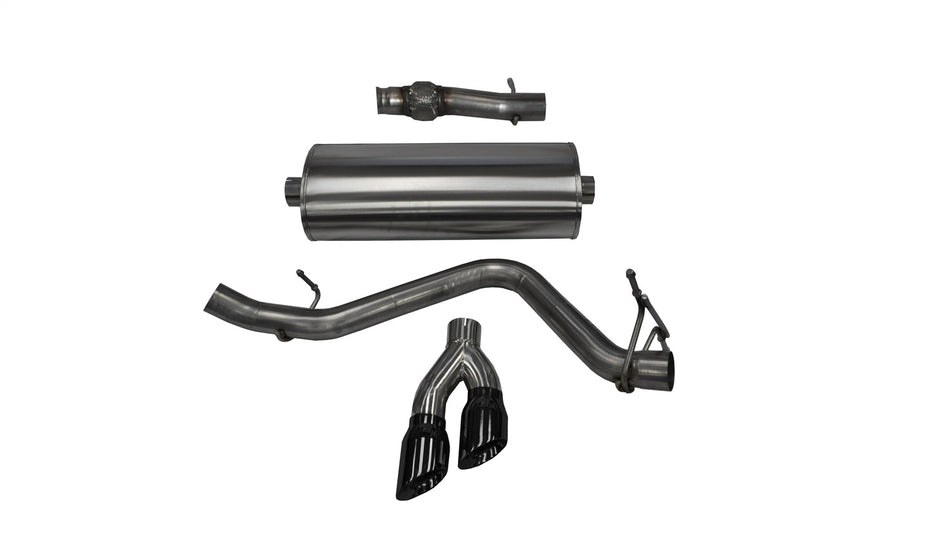 3.0in. Cat-Back Single Side Exit With Twin 4.0in. Black PVD Pro-Series Tips