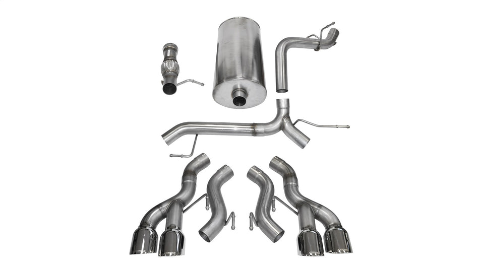 3.0in. Cat-Back Dual Rear Exit Exhaust System With Factory Bezels
