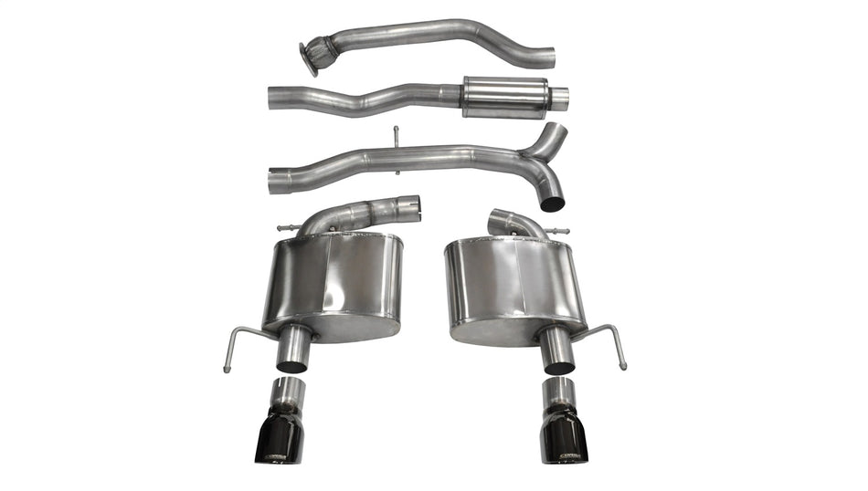 3.0in. Cat-Back Dual Rear Exit With Single 4.0in. Black PVD Pro-Series Tips