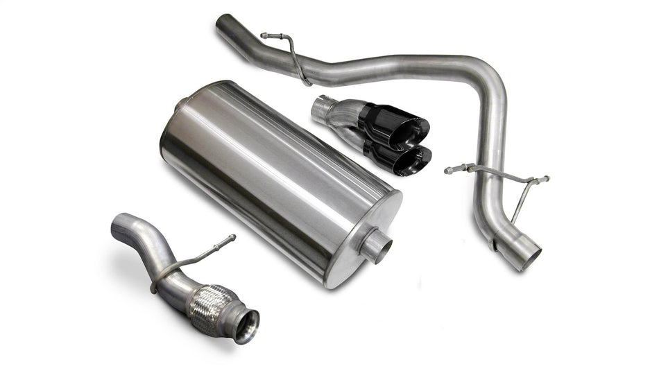 3.0in. Cat-Back Single Rear Exit With Twin 4.0in. Black PVD Pro-Series Tips