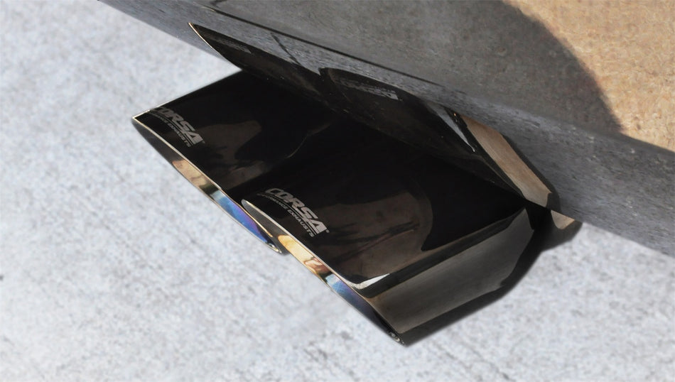 3.0in. Cat-Back Single Rear Exit With Twin 4.0in. Black PVD Pro-Series Tips