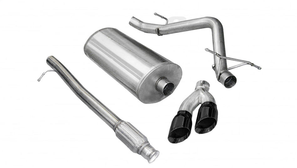 3.0in. Cat-Back Single Side Exit With Twin 4.0in. Black PVD Pro-Series Tips