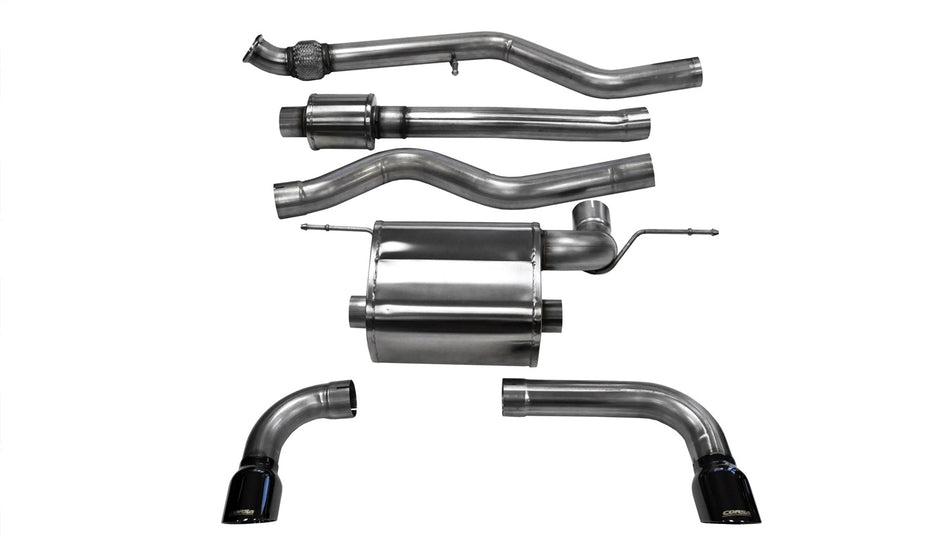 3.0in. Cat-Back Dual Rear Exit With Single 3.5in. Black PVD Pro-Series Tips