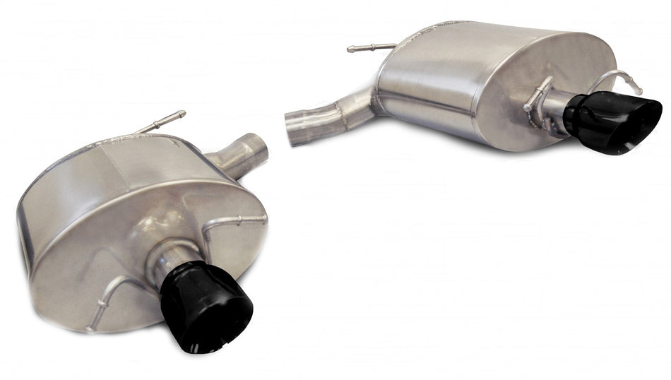 2.5in. Axle-Back Dual Rear Exit With Single 3.5in. Black PVD Pro-Series Tips