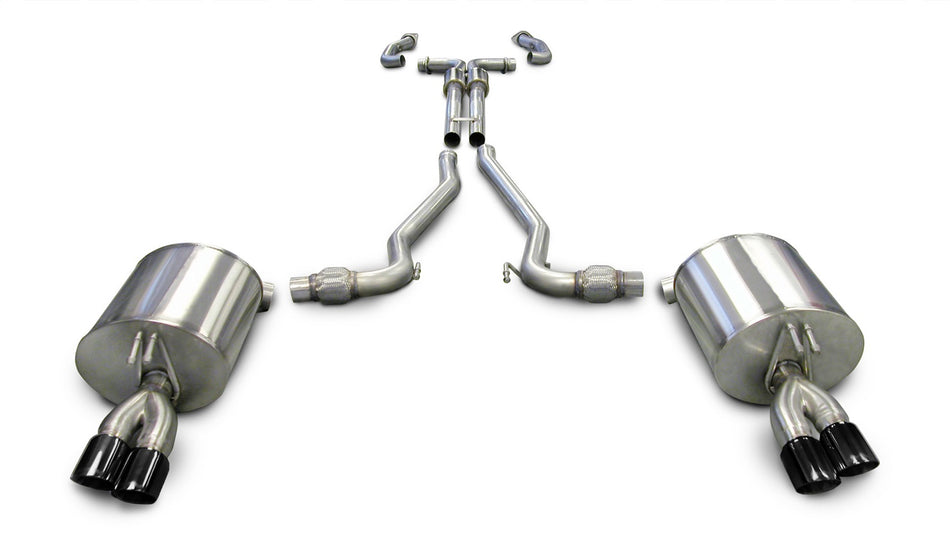 2.5in. Cat-Back Dual Rear Exit With Twin 3.0in. Black PVD Pro-Series Tips