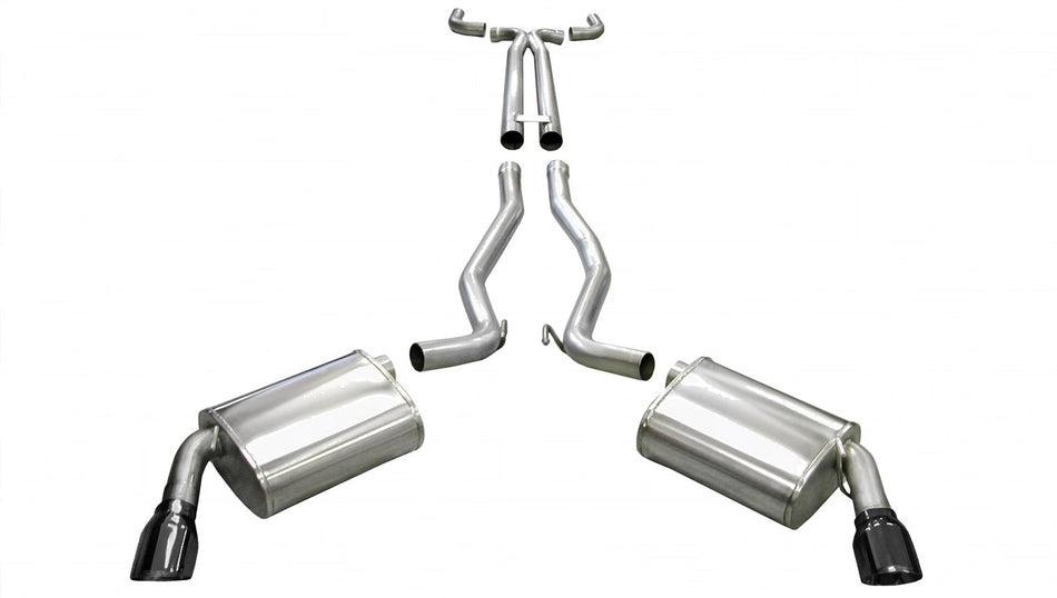 2.5in. Cat-Back Dual Rear Exit With Single 4.0in. Black PVD Pro-Series Tips