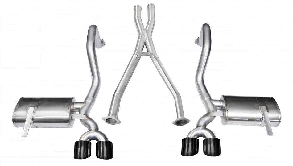 2.5in. Cat-Back Dual Rear Exit With Twin 4.0in. Black PVD Pro-Series Tips