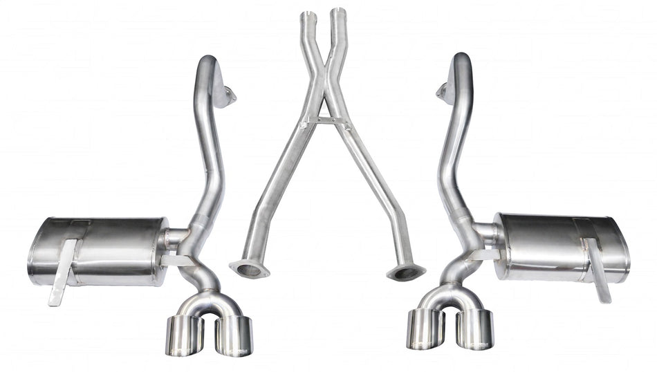2.5in. Cat-Back Dual Rear Exit With Twin 4.0in. Polished Pro-Series Tips