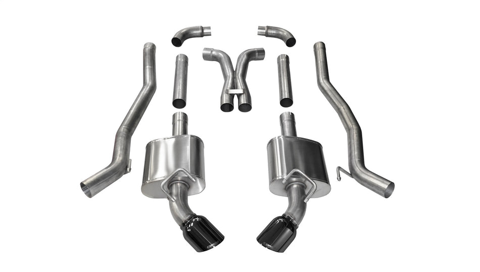 3.0in. Cat-Back Dual Rear Exit With Single 4.5in. Black PVD Pro-Series Tips