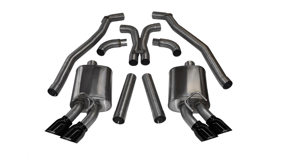 3.0in. Cat-Back Dual Rear Exit With Twin 4.0in. Black PVD Pro-Series Tips