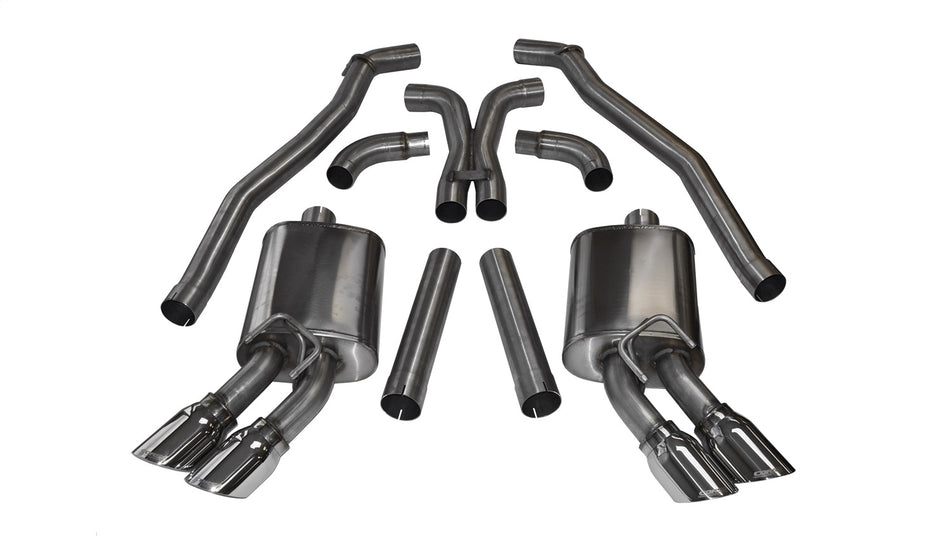 3.0in. Cat-Back Dual Rear Exit With Twin 4.0in. Polished Pro-Series Tips