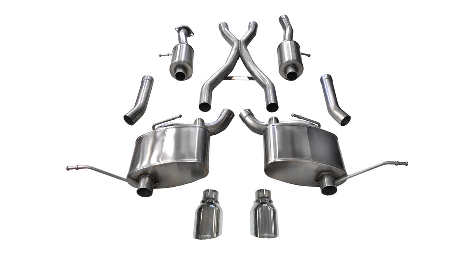2.5in. Cat-Back Dual Rear Exit With Single 4.5in. Polished Pro-Series Tips