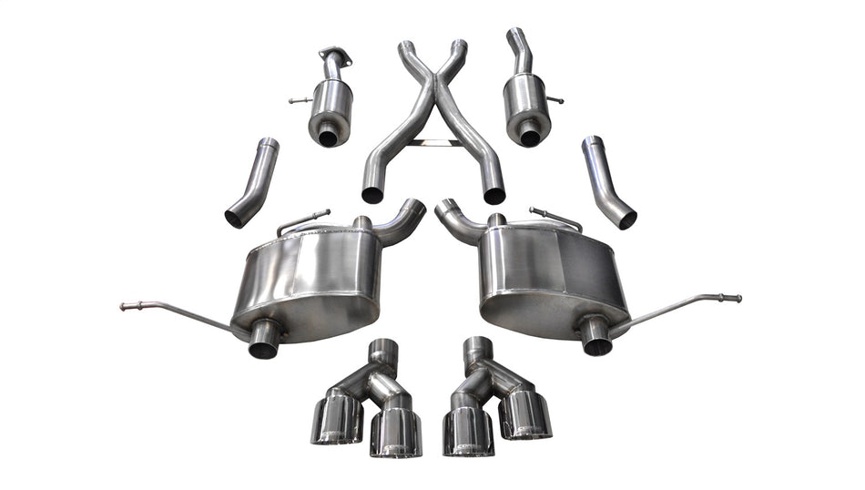 2.5in. Cat-Back Dual Rear Exit With Twin 4.0in. Polished Pro-Series Tips