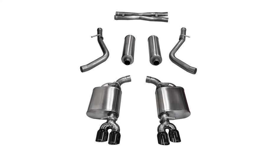 2.5in. Cat-Back Dual Rear Exit With Twin 3.5in. Black PVD Pro-Series Tips