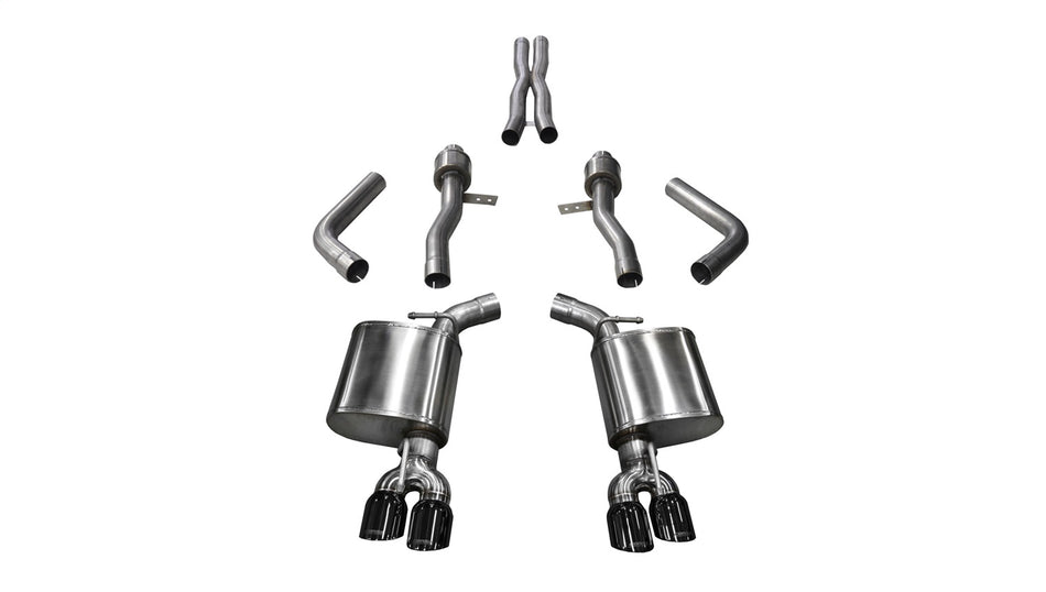 2.75in. Cat-Back Dual Rear Exit With Twin 3.5in. Black PVD Pro-Series Tips