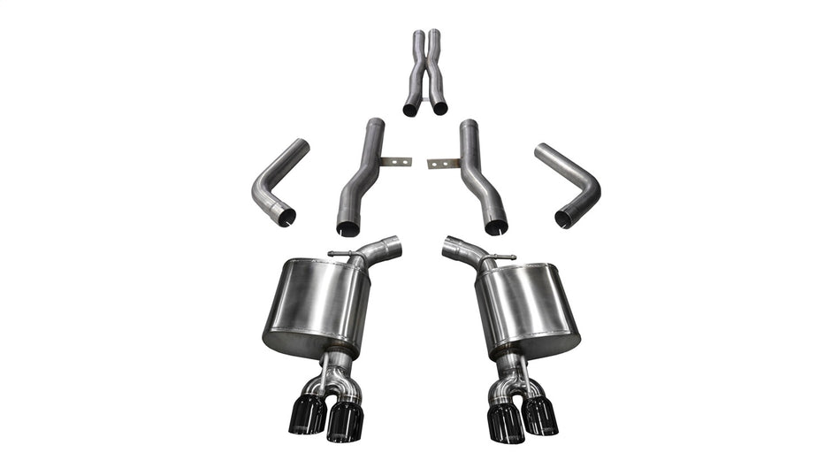 2.75in. Cat-Back Dual Rear Exit With Twin 3.5in. Black PVD Pro-Series Tips