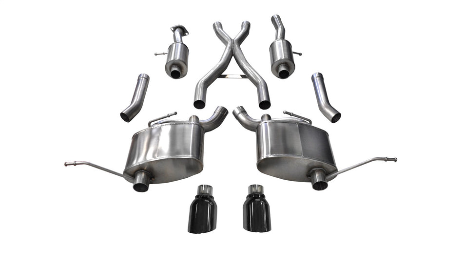 2.5in. Cat-Back Dual Rear Exit With Single 4.5in. Black PVD Pro-Series Tips