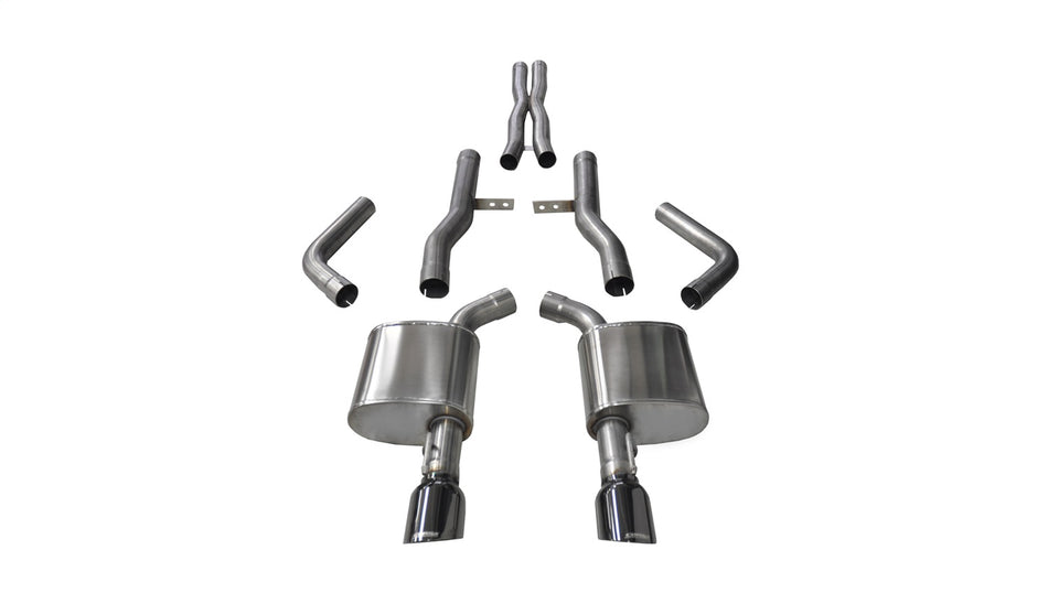 2.75in. Cat-Back Dual Rear Exit With Single 4.5in. Black PVD Pro-Series Tips