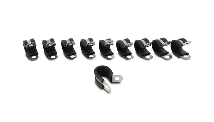 Vibrant Performance - 17192 - Stainless Steel Cushion P-Clamp For 0.50 In. O.D. Hose - Pack Of 10