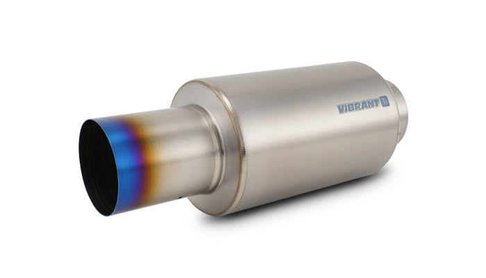 Vibrant Performance - 17566 - Muffler With Straight Cut Burnt Tip  4.00 In. Inlet