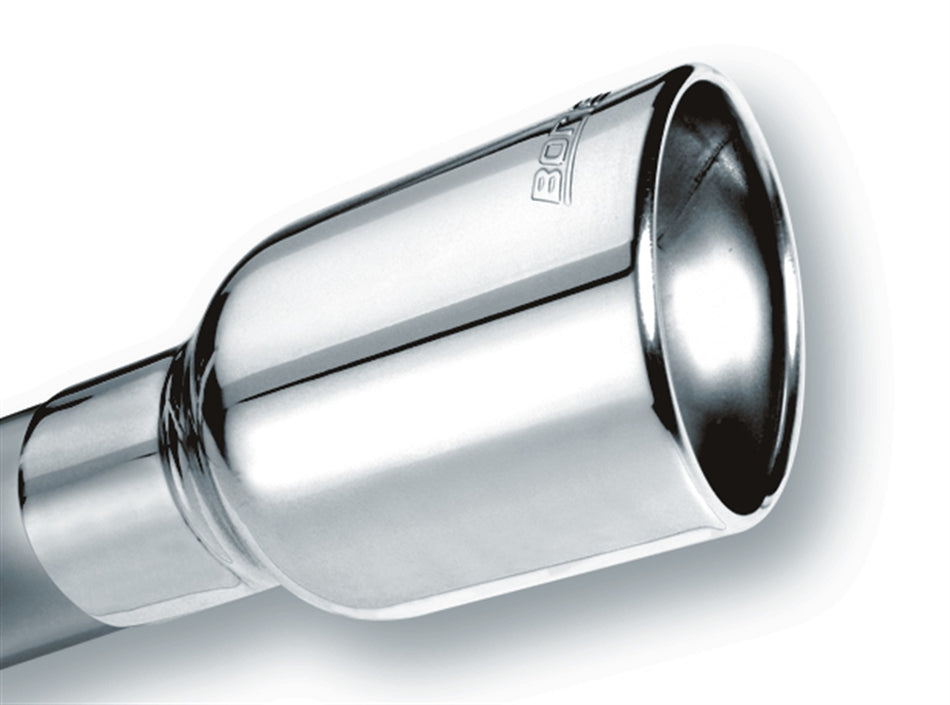 Tip 2.5in Inlet/ 4in Outlet Single Round Rolled-Edge Angle-Cut Lined